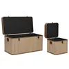 Set of Chests Home ESPRIT Brown Natural Polyurethane Bamboo Oriental 80 x 40 x 44 cm 80 x 40 x 45 cm (3 Units)