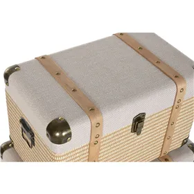 Set of Chests Home ESPRIT Natural Polyester Wood Traditional (3 Units)