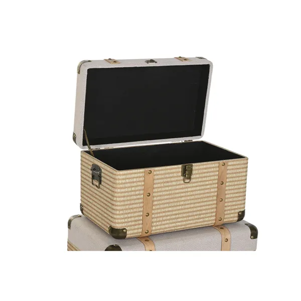 Set of Chests Home ESPRIT Natural Polyester Wood Traditional (3 Units)