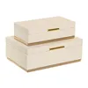 Jewelry box Home ESPRIT White Golden Wood (2 Units)