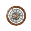 Wall Clock Home ESPRIT White Natural Metal Pine Vintage 86 X 9,5 X 86 CM