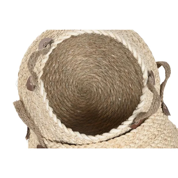 Decorative box Home ESPRIT Natural Natural Fibre (3 Pieces)
