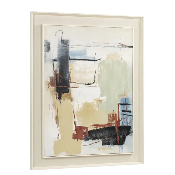 Canvas Home ESPRIT Yellow White Abstract Urban 110 X 6 X 140 CM