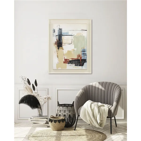 Canvas Home ESPRIT Yellow White Abstract Urban 110 X 6 X 140 CM