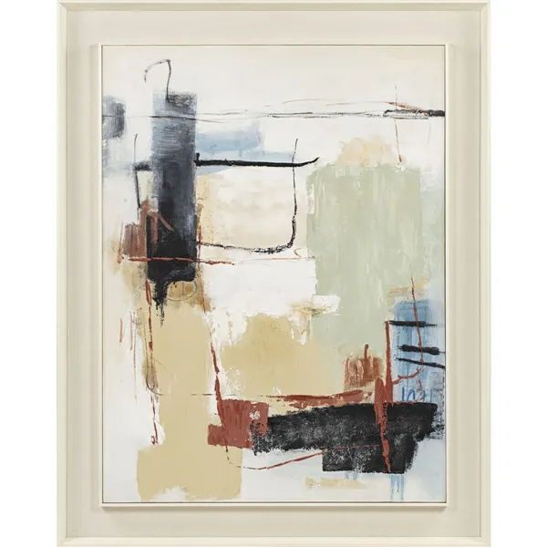 Canvas Home ESPRIT Yellow White Abstract Urban 110 X 6 X 140 CM