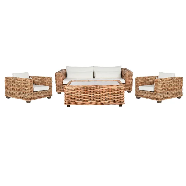 Sofa Home ESPRIT Beige Natural 220 X 98 X 64 CM (4 Pieces)