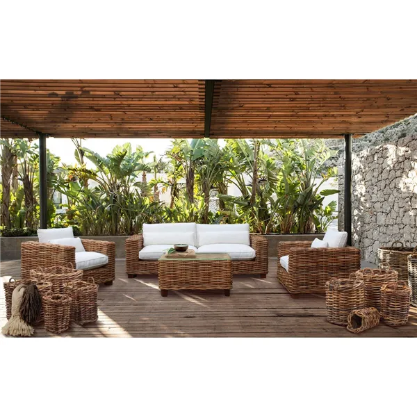 Sofa Home ESPRIT Beige Natural 220 X 98 X 64 CM (4 Pieces)