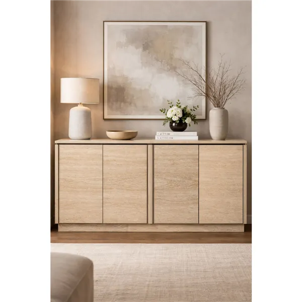 Sideboard Home ESPRIT Natural Wood Marble 180 x 40 x 85 cm