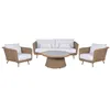 Garden sofa Home ESPRIT White Natural 188 X 89 X 65 CM