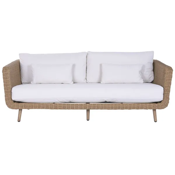 Garden sofa Home ESPRIT White Natural 188 X 89 X 65 CM
