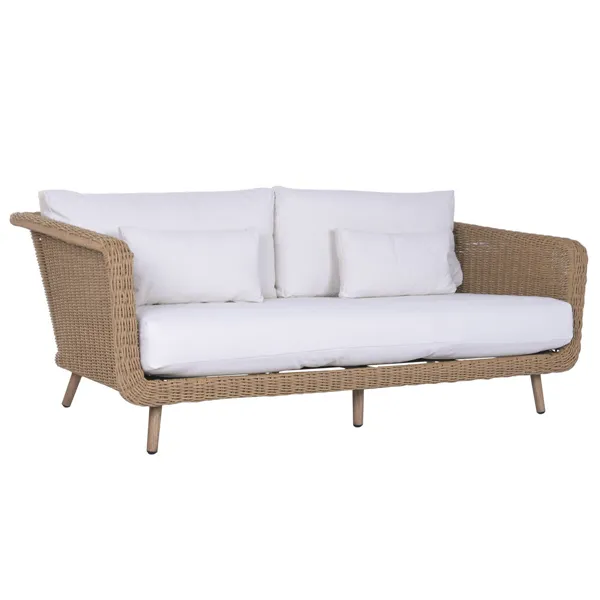 Garden sofa Home ESPRIT White Natural 188 X 89 X 65 CM