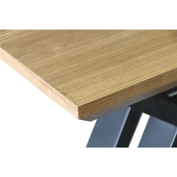 Dining Table Home ESPRIT Brown Black Metal MDF Wood 200 x 100 x 75 cm