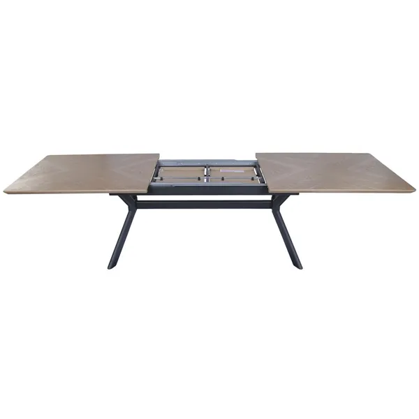 Dining Table Home ESPRIT Brown Black Metal MDF Wood 220 x 100 x 75 cm