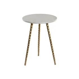 Side table Home ESPRIT White Golden 36 x 36 x 48,5 cm