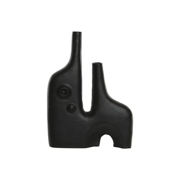 Vase Home ESPRIT Black Aluminium Abstract Modern 30 x 5 x 40 cm