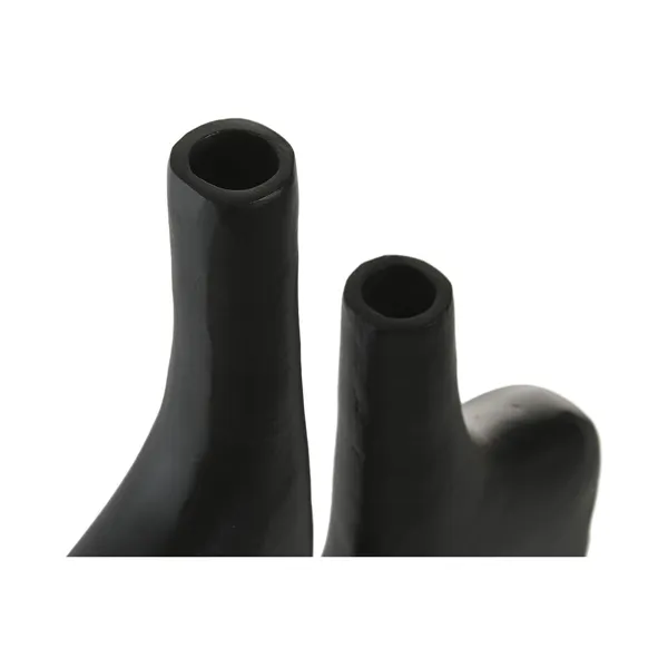 Vase Home ESPRIT Black Aluminium Abstract Modern 30 x 5 x 40 cm