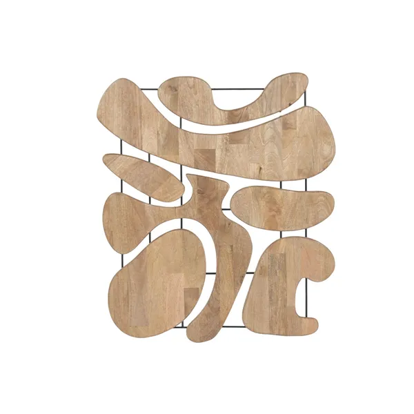 Wall Decoration Home ESPRIT Brown Metal Mango wood Abstract Natural Urban 92 X 3 X 102 CM