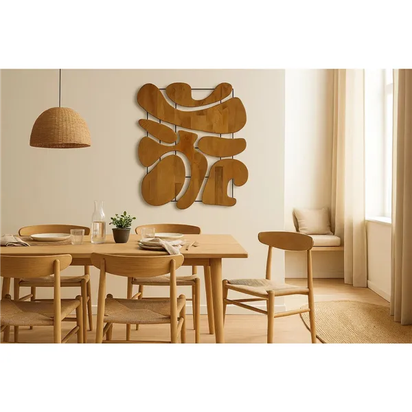 Wall Decoration Home ESPRIT Brown Metal Mango wood Abstract Natural Urban 92 X 3 X 102 CM