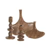 Set of 2 Vases Home ESPRIT Brown Mango wood Abstract Natural Urban 29 X 4,5 X 26 CM (2 Pieces)