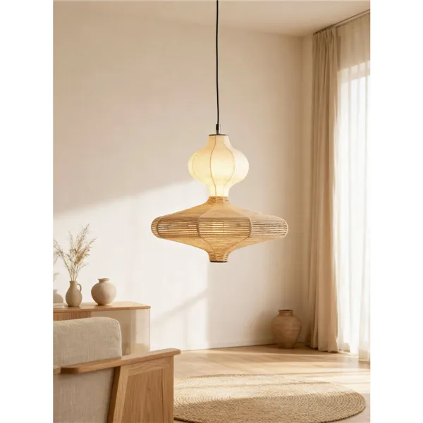 Ceiling Light Home ESPRIT White Natural Paper Steel 50 X 50 X 40,6 CM