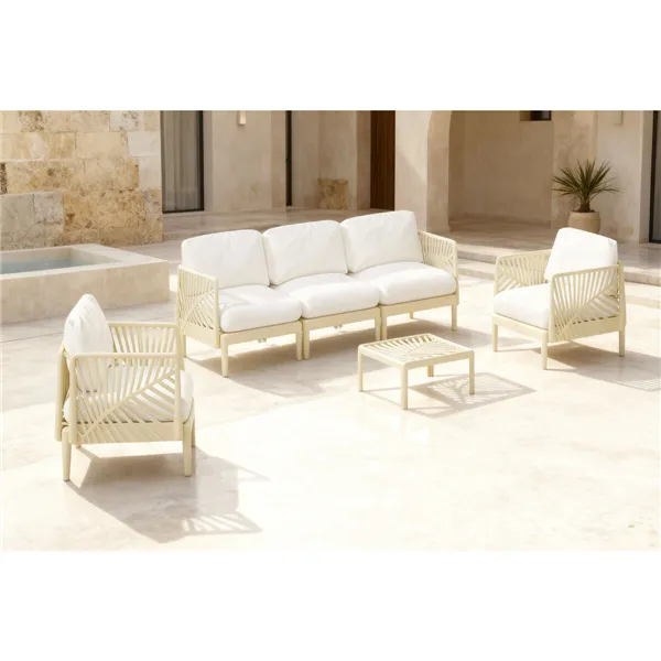 Garden sofa Home ESPRIT Cream 222 X 74 X 70 CM