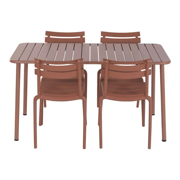 Table set with 4 chairs Home ESPRIT Terracotta 140 x 70 x 75 cm