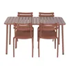 Table set with 4 chairs Home ESPRIT Terracotta 140 x 70 x 75 cm