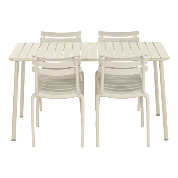 Table set with 4 chairs Home ESPRIT Cream 140 x 70 x 75 cm