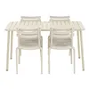 Table set with 4 chairs Home ESPRIT Cream 140 x 70 x 75 cm