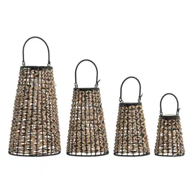 Solar lamp Home ESPRIT Brown Black 24 x 24 x 44 cm (4)