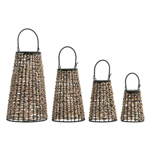 Solar lamp Home ESPRIT Brown Black 24 x 24 x 44 cm (4)