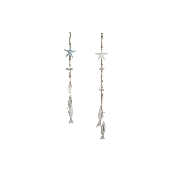 Hanging decoration Home ESPRIT Blue White Mediterranean (2 Units)