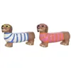 Decorative Figure Home ESPRIT Blue Orange Dog Mediterranean (2 Pieces) (2 Units)