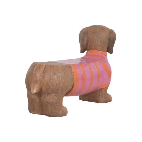 Decorative Figure Home ESPRIT Blue Orange Dog Mediterranean (2 Pieces) (2 Units)