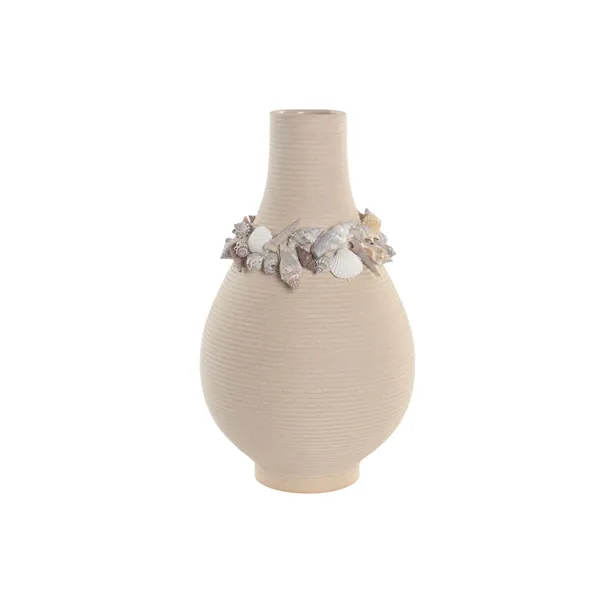 Vase Home ESPRIT Cream Ceramic Mediterranean 19 x 19 x 33 cm