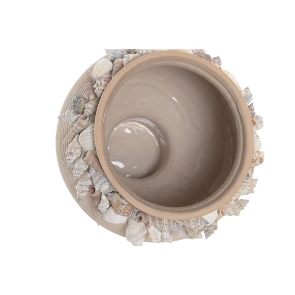 Vase Home ESPRIT Cream Ceramic Mediterranean 21 x 21 x 20 cm