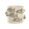 Planter Home ESPRIT White Green Ceramic Mediterranean 18,5 x 18,5 x 14 cm