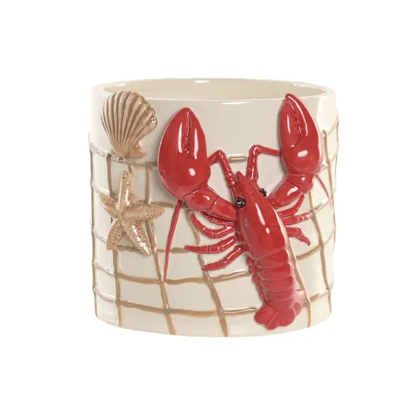 Planter Home ESPRIT Red Cream Ceramic Mediterranean 19 X 17 X 15,5 CM