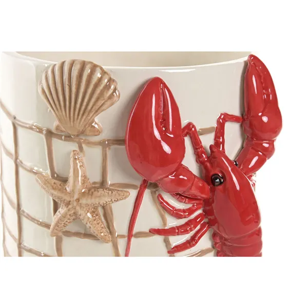 Planter Home ESPRIT Red Cream Ceramic Mediterranean 19 X 17 X 15,5 CM