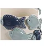 Planter Home ESPRIT Blue White Ceramic 18 x 18 x 16 cm