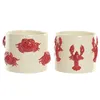 Planter Home ESPRIT Red Cream Ceramic Mediterranean 16,5 X 16,5 X 13 CM (2 Units)