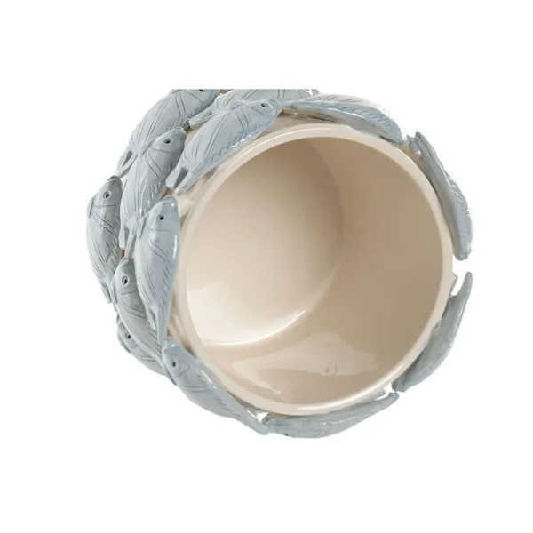 Planter Home ESPRIT Blue Coral Ceramic Mediterranean 18 x 18 x 15 cm (2 Units)