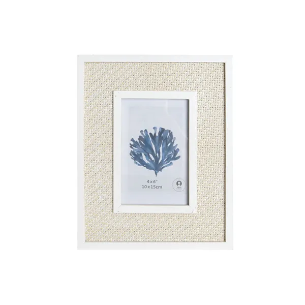 Photo frame Home ESPRIT White Navy Blue MDF Wood Sailor Navy (4 Units)