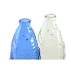 Vase Home ESPRIT Blue Turquoise Crystal Mediterranean 10 X 7 X 26,3 CM (2 Units)