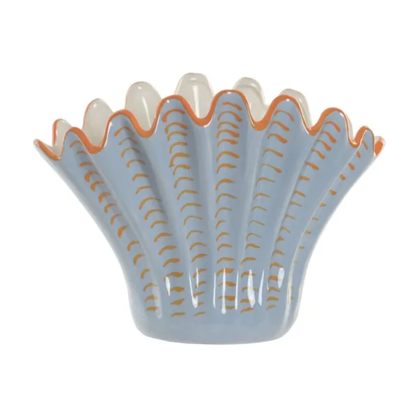 Vase Home ESPRIT Blue Orange Stoneware Shell Mediterranean 28,5 X 13,5 X 20,5 CM