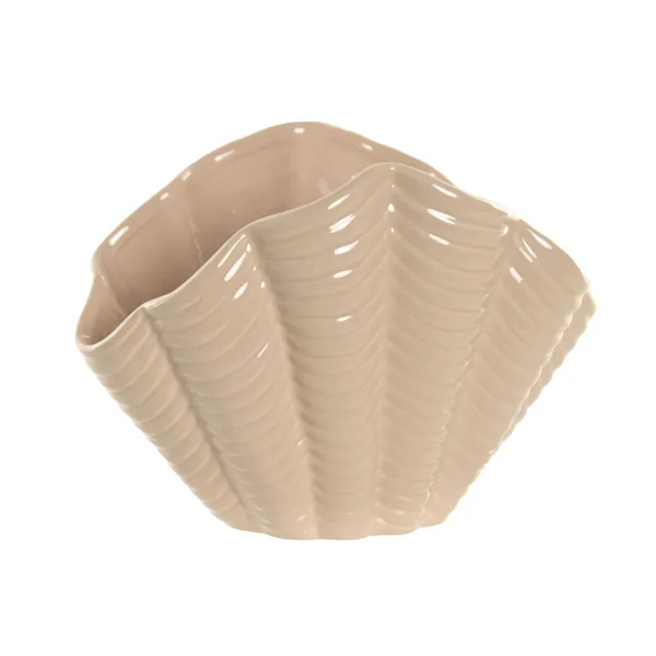 Vase Home ESPRIT Beige Stoneware Shell Mediterranean 25 X 14,5 X 17,5 CM