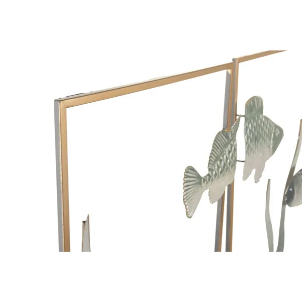 Wall Decoration Home ESPRIT Blue Golden Metal Mediterranean 90 X 3,8 X 80,5 CM (3 Pieces)