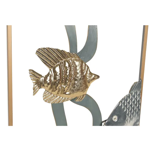 Wall Decoration Home ESPRIT Blue Golden Metal Mediterranean 90 X 3,8 X 80,5 CM (3 Pieces)