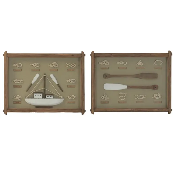 Painting Home ESPRIT Crystal Rope Pinewood 59 x 4 x 45 cm (2 Units)