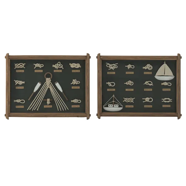 Painting Home ESPRIT Crystal Rope Pinewood 59 x 4 x 45 cm (2 Units)
